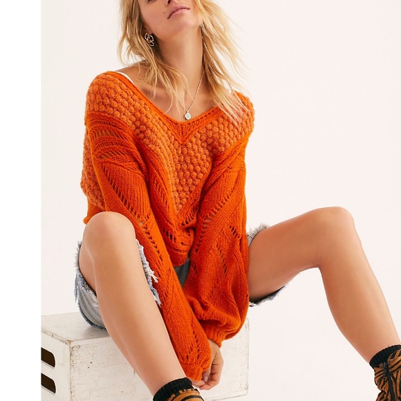 {Free People} bright snowball sweater - Picture 1 of 8